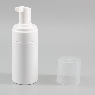 White PET Cosmetic Bottle Cylinder Foam Facial Cleanser Bottle 120ml