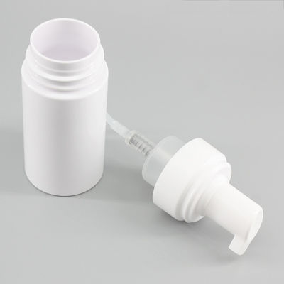 White PET Cosmetic Bottle Cylinder Foam Facial Cleanser Bottle 120ml